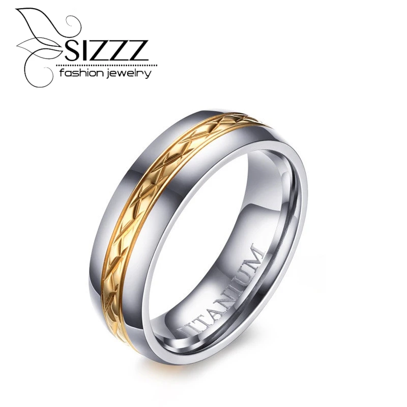 

SIZZZ 100% Titanium Ring for Women Jewelry Female Wedding Band Ring