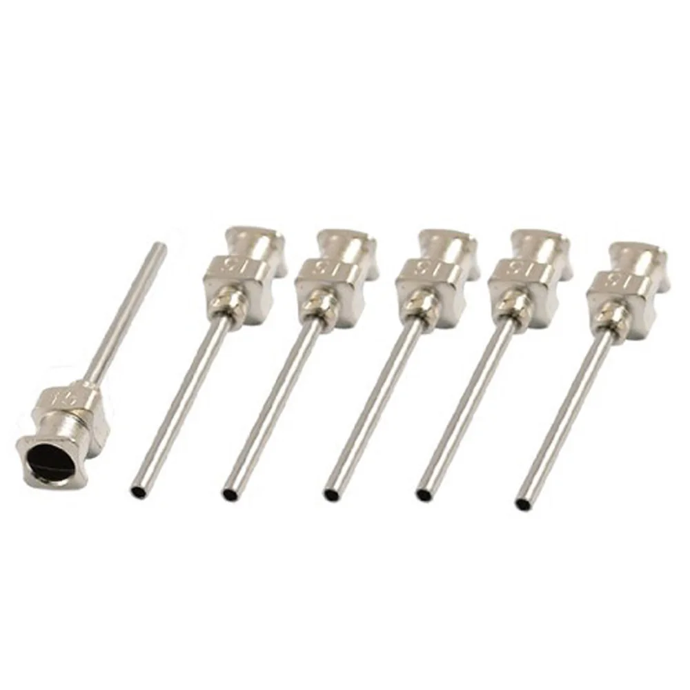 Stainless Steel Luer Lock Dispensing Needle Tip, 15 Gauge, 1.02mm ID x 1.86mm OD, 1" Length