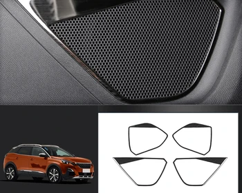 

Stainless Steel Interior Door Speaker Cover Trim 4PCS For Peugeot 3008 GT 5008 GT 2017 2018