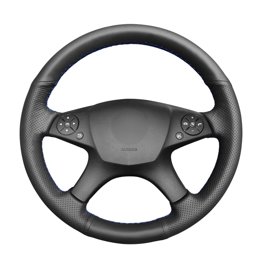 Прошитая вручную Обложка рулевого колеса из искусственной кожи PU для Mercedes Benz W204 C