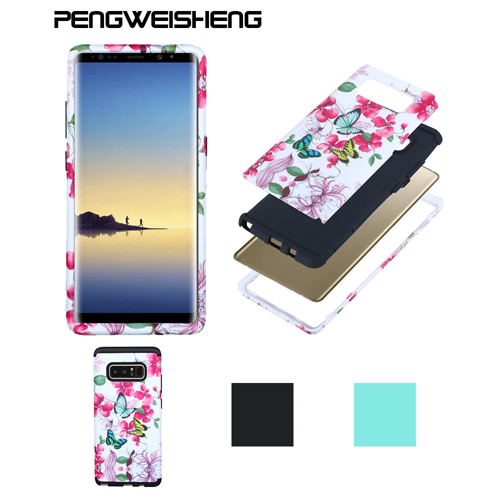 PENGWEISHENG For samsung note8 PC + Silicone Anti Shock Impact Tough Armor Case  Cover Hard Cases for iphone 7 7plus 6s 8 8plus