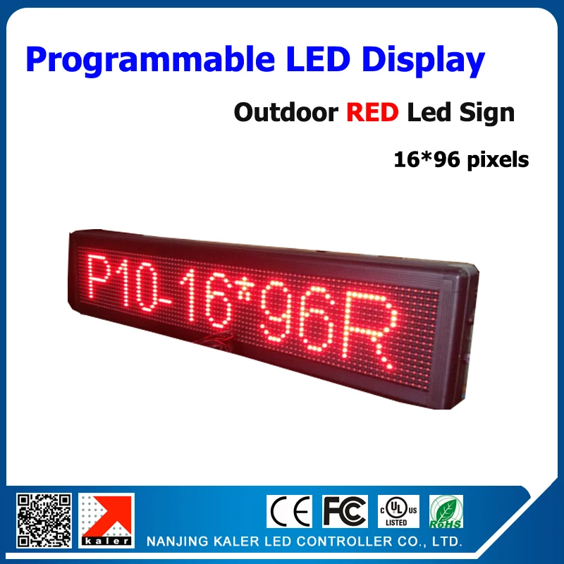 

Outdoor advertise led screen display change English language P10 led display panel 16*96 dots outdoor led sign board