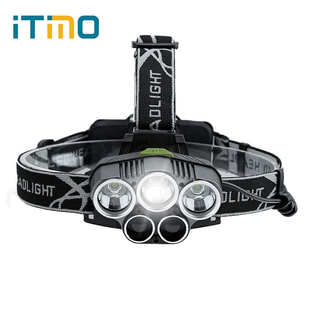 

iTimo Waterproof LED Headlamps Aluminum Alloy 6 Modes Spotlight Emergency Light For Outdoor Activities Lithium Portable Lighting