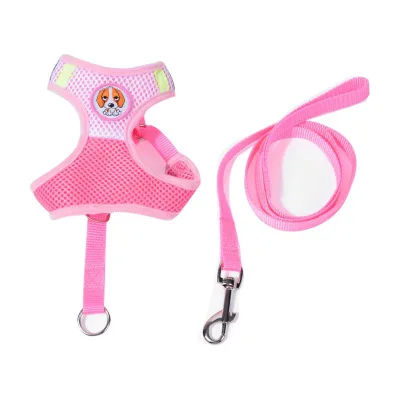 

Pet Dog Mesh Vest Harnesses Leash Soft Breathable Comfortable Vest Traction Set Cat Dog Chest Straps Puppy Clothes Access