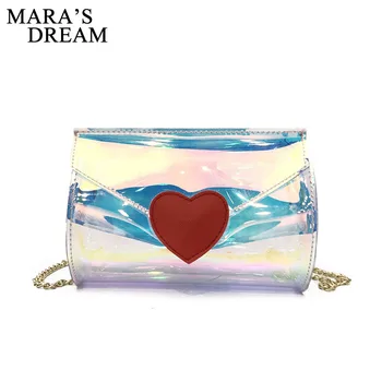 

Mara's Dream Barrel Shaped Women Messenger Bags Print Heart Laser Small Cross Body Handbag Clutch Purse Lady Phone Famale Bag
