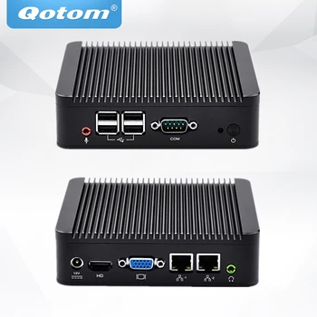 

QOTOM Mini PC Core i5 processor, up to 2.6 GHz, Dual LAN Mini PC with Serial port, Mini Desktop Computer Linux