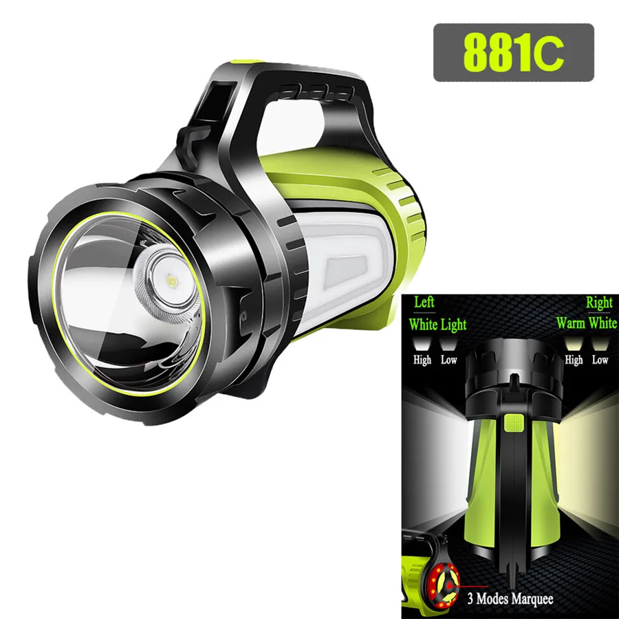 

Waterproof LED Rechargeable Handheld Searchlight USB Power Bank Portable LED Tactical Flashlight Outdoor Camping Hiking Light
