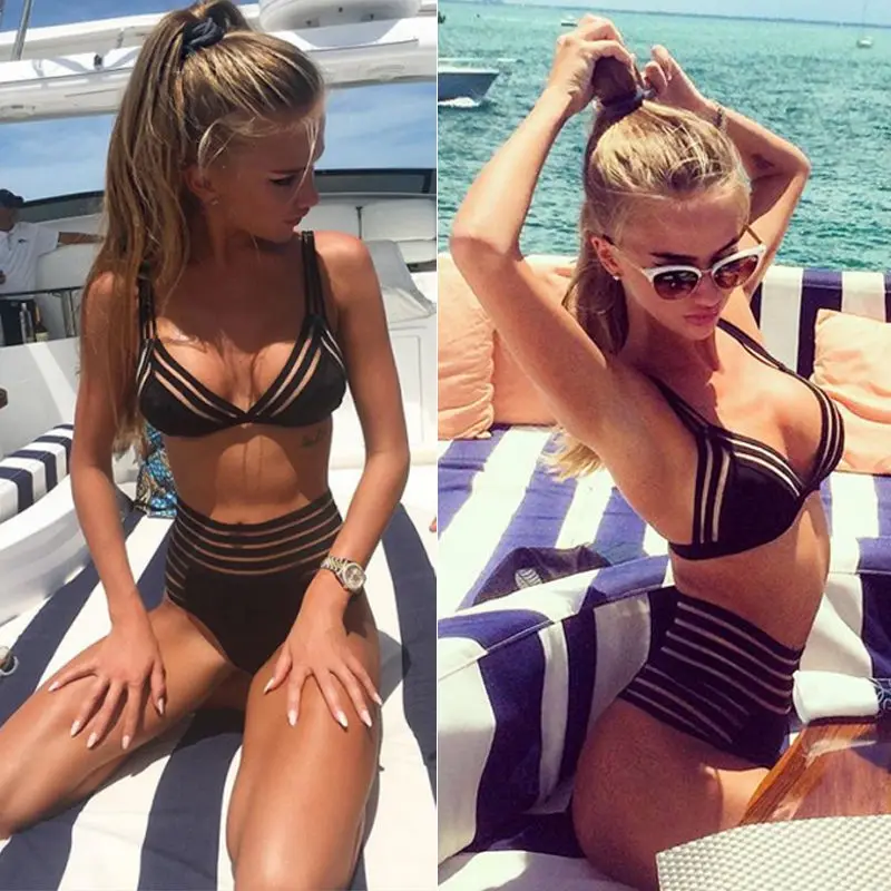 

ITFABS 2017 Summer styles Hollow top push up bikini set women sexy swimwear swimsuit bathing suit cross Rope strappy Cobweb