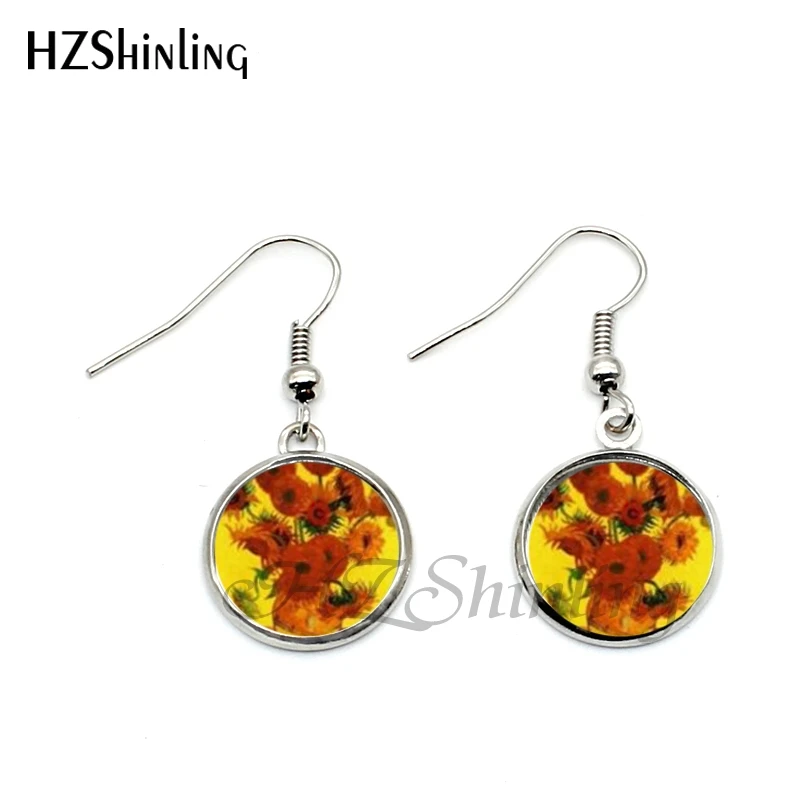 Фотообои с изображением звездной ночи|painting earrings|art earringsvan gogh earrings |