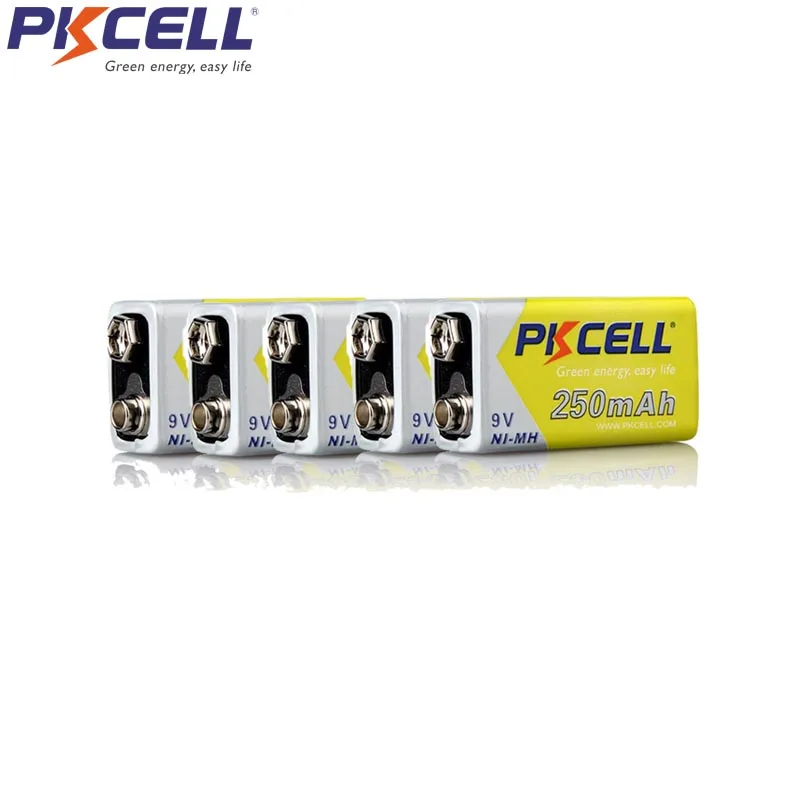Electronic thermometer 5Pcs PKCELL 9V nimh Rechargeable Battery 6LR61 6F22 006p 250mah For Alarm Toys Walkman Remote Control | Электроника