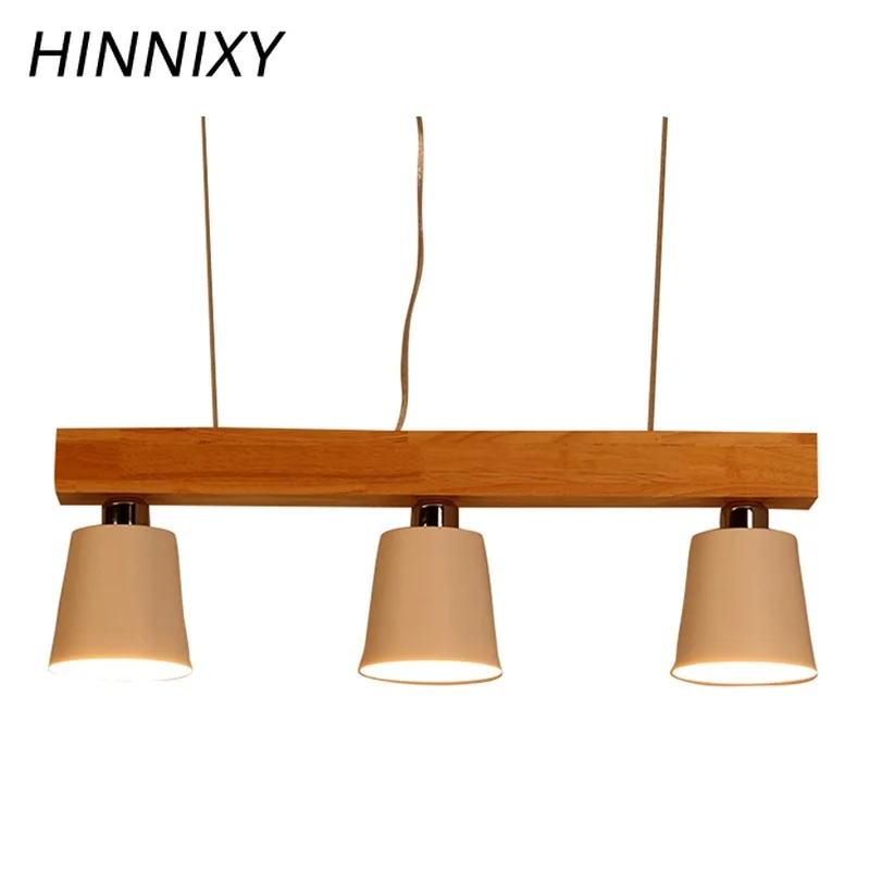 

Hinnixy LED Wood Pendant Light Lampshade White Black Nordic Style 3/5 Head Loft Living Room Decor Hanging Ceiling Lamp E27 Bulb