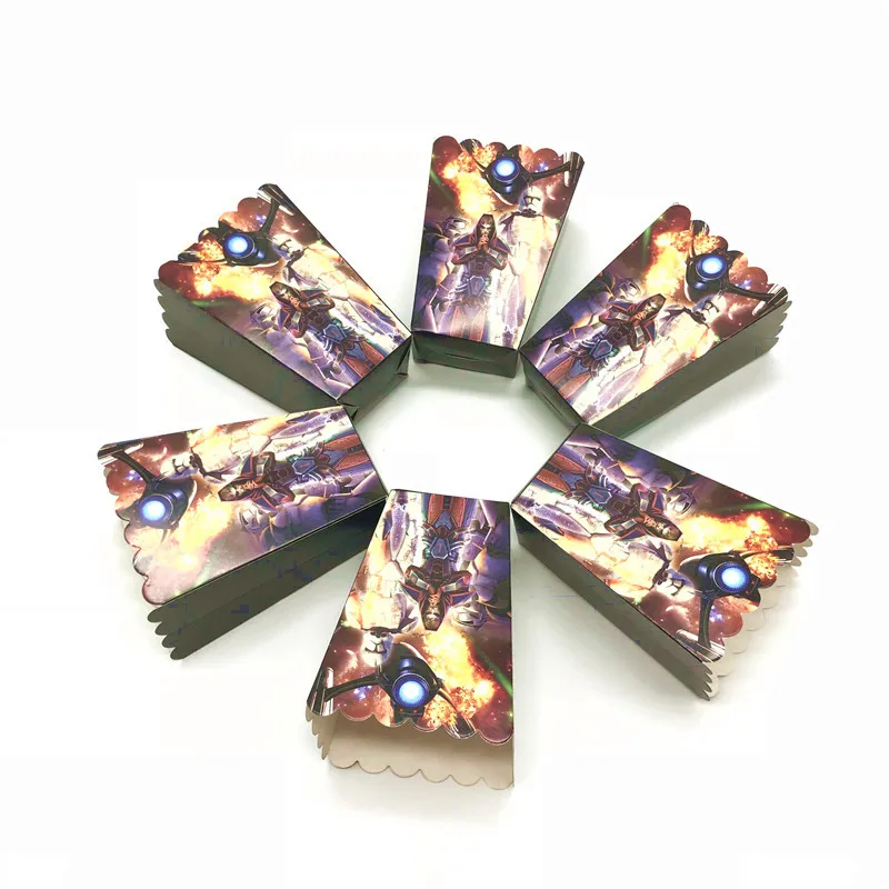 

New Sale Disney Star Wars Theme 6pcs/lot Baby Shower Paper Popcorn Box Kids Boys Favor Birthday Party Candy Gift Box Supply