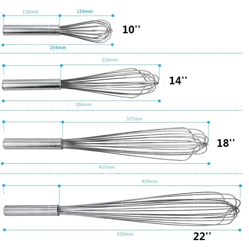 10/14/18/22 дюймов яйцо ручной миксер из нержавеющей стали ручной миксер для взбивания молока сливочное масло инструмент для смешивания Большой помешивая Кухня посуда