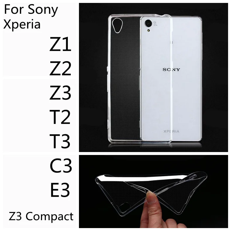 Fundas Для Sony Xperia Z1 Z2 Z3 Mini Compact T2 T3 C3 E3 L39h Обложка Кристалл Противоскольжения