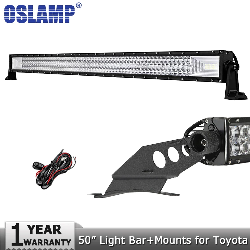 Oslamp 50 дюймов 702 Вт 3 ряда внедорожный светодиодный свет бар Combo Луч дальнего света