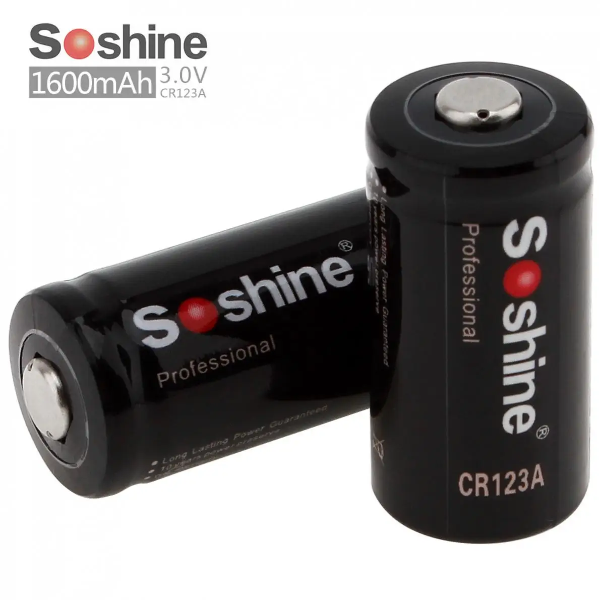 2 шт. оригинальная Soshine 3 0 V CR123A Первичная литиевая батарея 1600mAh RCR123A + Портативная
