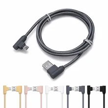 Nylon Braided right angle micro usb 2a Charging For font b Android b font micro usb