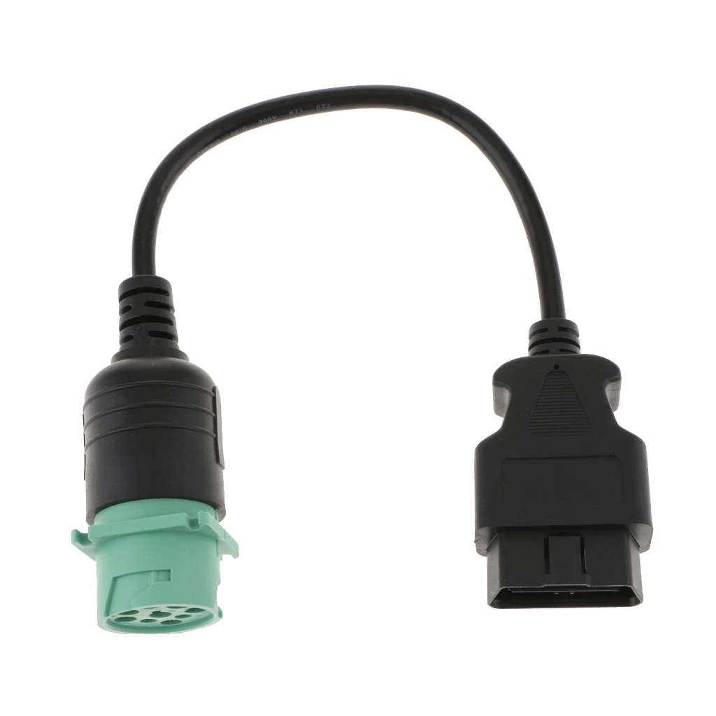 9 Pin Male To 16 Pin Female OBD II Adapter Diagnostic Cable For Diesel Truck Car Accessories