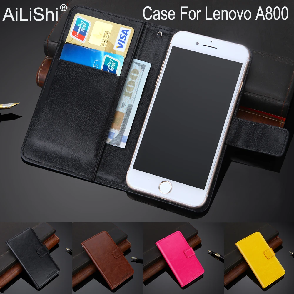 AiLiShi 100% Эксклюзивный чехол для Lenovo A800 Роскошный кожаный чехол-книжка высшего
