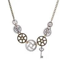 DoreenBeads Новая мода стимпанк себе ожерелье звено кабель цепь Шестерня античная бронза ключ Подвески длиной 45,5 см, 1 шт