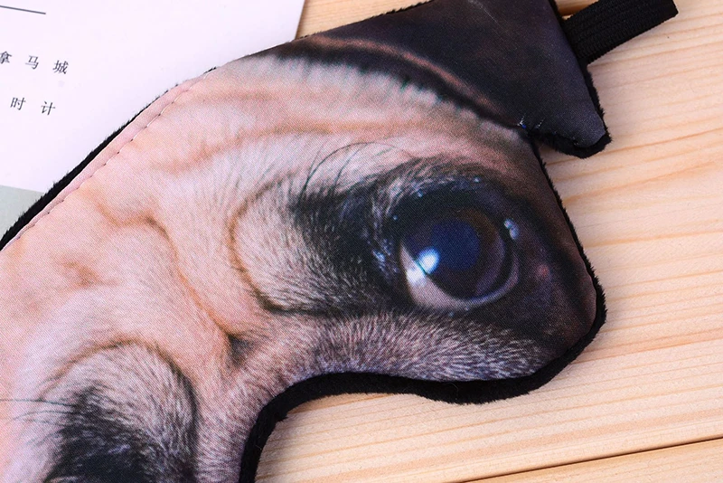 3D Animal Cartoon Eye Mask For Sleep Realistic Soft Blindfold Creative Tiger Pug Cat Eyepatch Shading Eye Shade Cover Adjustable7