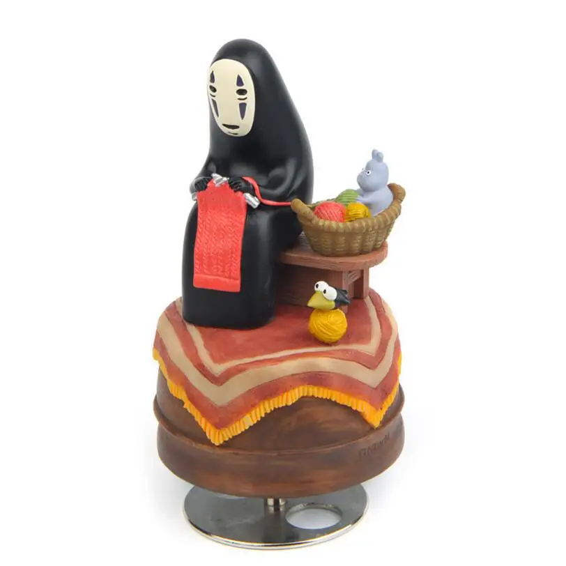 

13cm Spirited Away No Face Man Action Figure Miyazaki Hayao Anime Music Box Kaonashi Figures Model Children Christmas Toys Gift