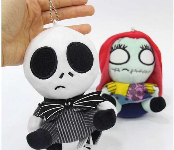 

14cm The Nightmare Before Christmas Plush Toys Pendant Keychains Jack Skellington Soft Stuffed Pendant Christmas Gift