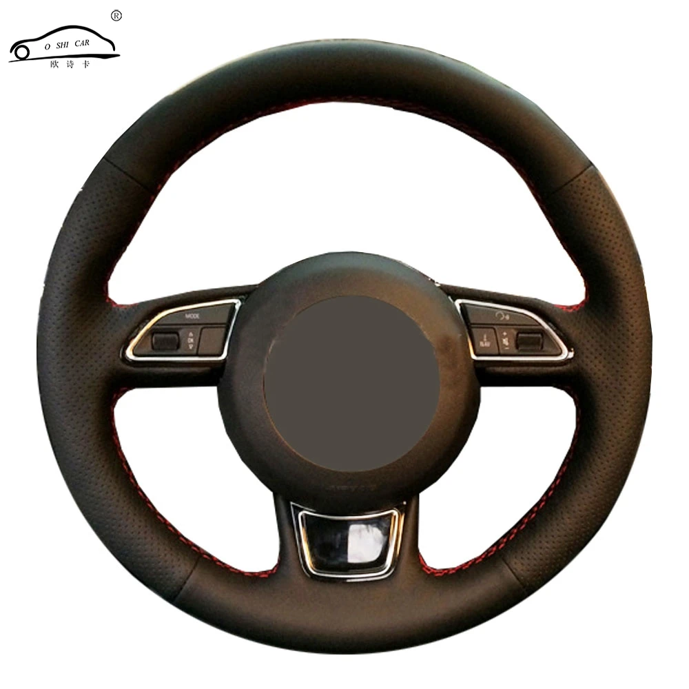 Buy Genuine Leather car steering wheel Cover for Audi