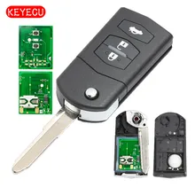 Keyecu складной дистанционный ключ стартер автомобиля 3 кнопки 433 МГц 4D63 чип для Mazda 2/3/5/6/MX5/CX7(SKE126-01