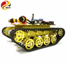 Wi-Fi управление Предотвращение препятствий умный гусеничный робот танк шасси автомобиля TS100 с амортизацией для модификации по телефону