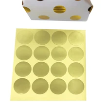 Etiquettes rondes couleur or et blanc, adhésifs en forme de petits ronds, pour fermeture d'emballage, paquets cadeau, enveloppe de gâteau, lot de 160 pièces