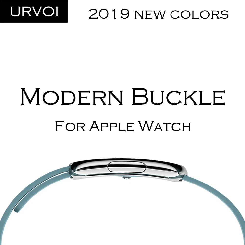 URVOI, современный ремешок с пряжкой для apple watch, серия 5, 4, 3, 2, 1, ремешок для iwatch, мягкий гладкий верх, зернистая кожа, удобный на ощупь