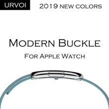 URVOI, современный ремешок с пряжкой для apple watch, серия 5, 4, 3, 2, 1, ремешок для iwatch, мягкий гладкий верх, зернистая кожа, удобный на ощупь