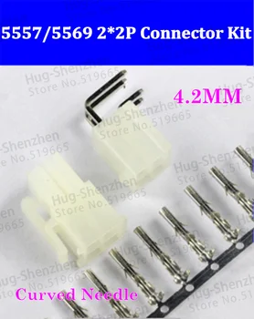 

Free Shipping Molex 4.2MM 4Pin 2*2Pin Pitch:4.2MM 90 degree 5569 Wafer + 5557 terminals + 5557 Housing Molex4.2-4 Pin connector
