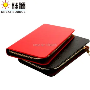 

B5 Planner Notebook Binder Portfolio High Quality Leather Cover Compendium Zipper 9 Rings Clear File Bag Color StIcker Gift