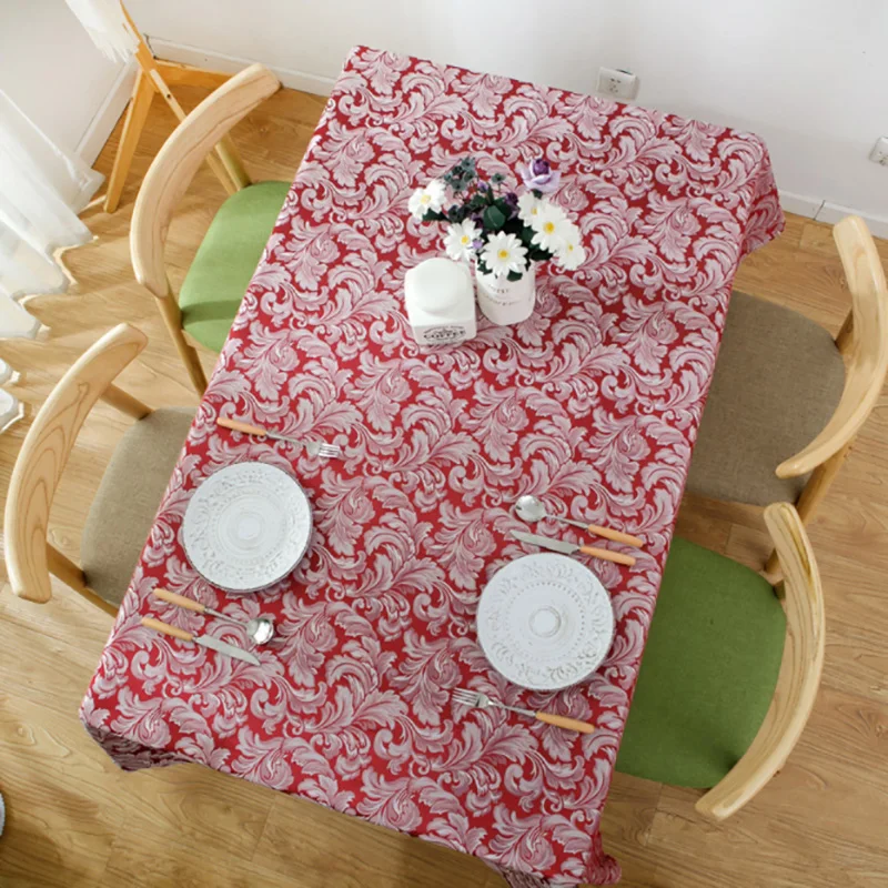  UFRIDAY Modern Christmas Tablecloth Waterproof Thick Table Cloth Red Jacquard Wedding Table Cover H