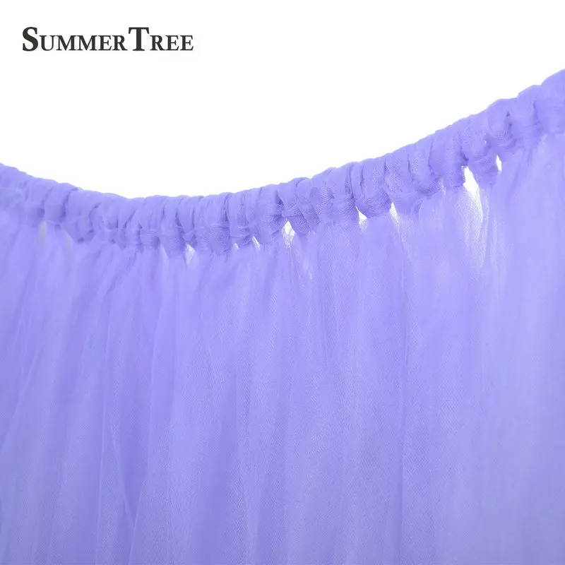 

Lavender 100cm x 80cm Tulle Table Skirt Wonderland Table Tutu Skirting Wedding Birthday Baby Shower Party Decoration