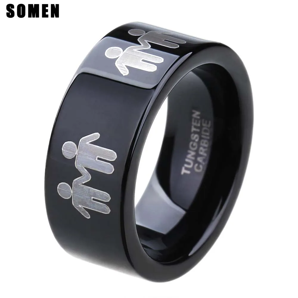 8mm Black Tungsten Carbide Family Ring Lovers Engagement Couple Rings Men Wedding Band Boys Girls 8mm Black Tungsten Carbide Family Ring Lovers Engagement Couple Rings Men Wedding Band Boys Girls