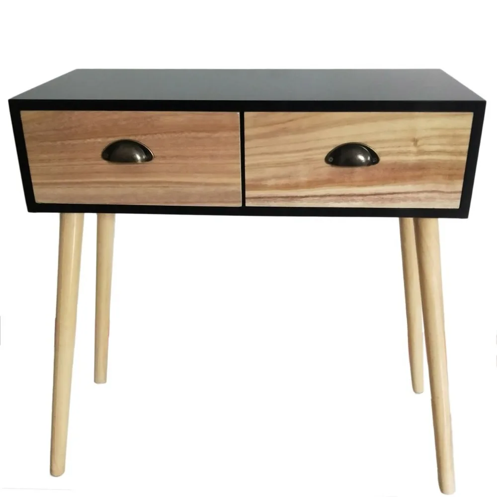 

Newest Console Table 2 Drawers Storage Hall Hallway Furniture Retro with Solid Wood Table Legs
