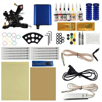 

Ergonomic Handle Tattoo Machine Tool Set Tattoo Gun Needles Power Supply Cord Body Beauty Tools Kit for Beginner