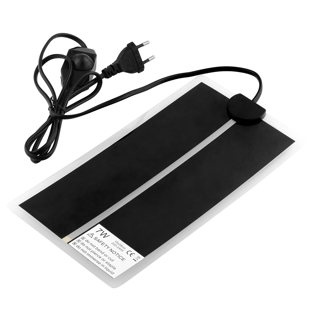 

7W 220~240V Adjustable Temperature Reptile Heating Pet Bed Mat Soft EU Plug