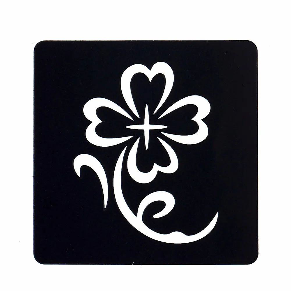 1pc Temporary Airbrush Henna Stencil for Women Body Art Painting Waterproof Four Leaf Clover Flower Tattoo Stencil Tool 2017 G73