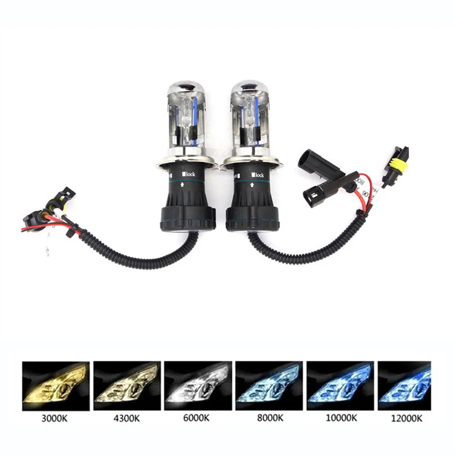 2 шт HID биксеноновые фары Hi Lo лампы H4 Hi Lo ксеноновые H4 9004 9007 H13 HID 35 Вт 55 Вт 6000 К 8000 К автомобильные лампы