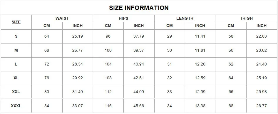 size information