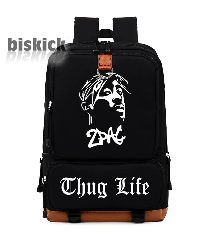 

tupac biggie hip hop thug life Women Men Leisure bag Girls Boys Universe Bags Bookbag Shoulder Bag backpack