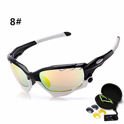 Поляризованные велосипедные очки с защитой от уф400 лучей, мужские и женские солнцезащитные очки для спорта на открытом воздухе, для бега, велоспорта, велосипедные очки с 3 линзами - Цвет: 8