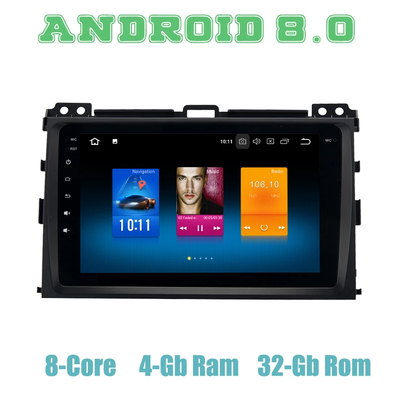 Восьмиядерный Android 9 0 Автомобильный GPS радио плеер для Toyota land cruiser prado 120 2002 2009 с 4G RAM