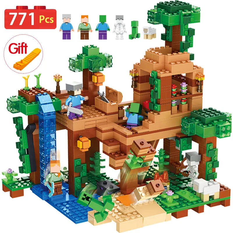 

Technic Creator My World Jungle Tree House Bricks Compatible LegoINGLYS Minecrafte Blocks Toys For Children Christmas Gift