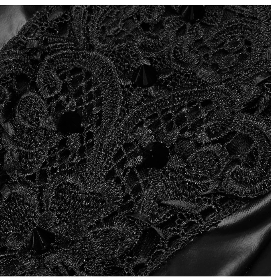 Панк рейв Готический позиционирование Ретро цветок леггинсы черные сексуальные дамы выдалбливают эластичные тонкие Pu кожаные брюки женская одежда