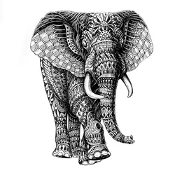 Слон Бог Водонепроницаемый временные татуировки наклейки Высокое качество механический слон поддельные татуировки рукава тату хной 1 шт